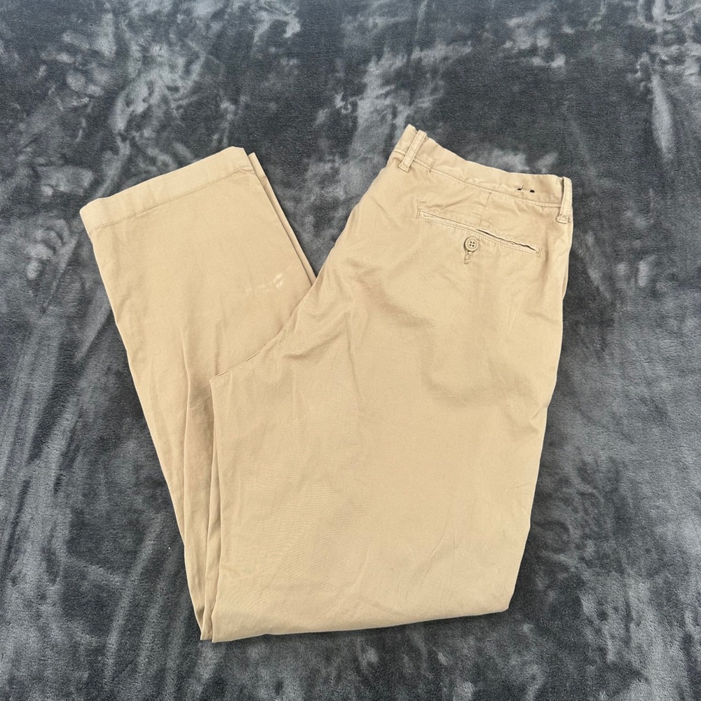 557‎ J.Crew 1040 Athletic Fit Stretch Chino Pants Mens 35x32 Khaki Tan Trousers